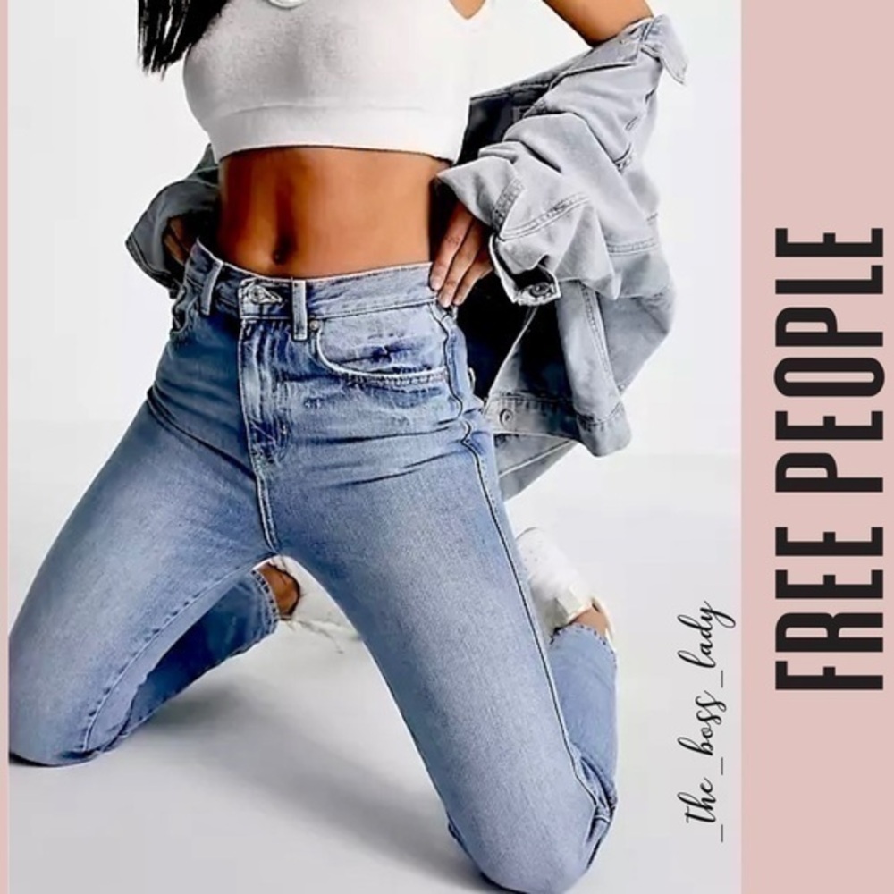 Free People jeans straight leg pants cotton denim